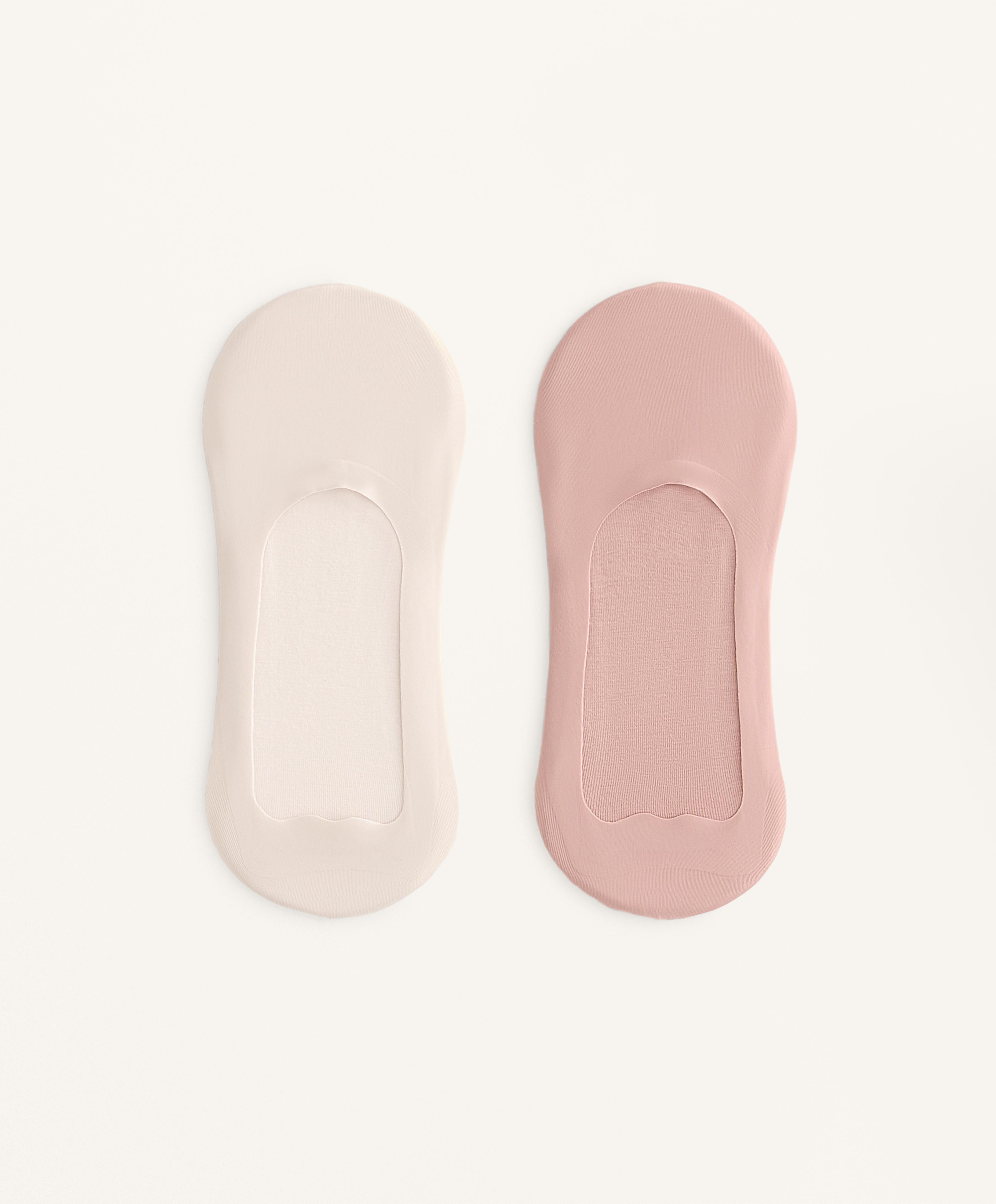 2 pairs of invisible socks with medium cut microfibre
