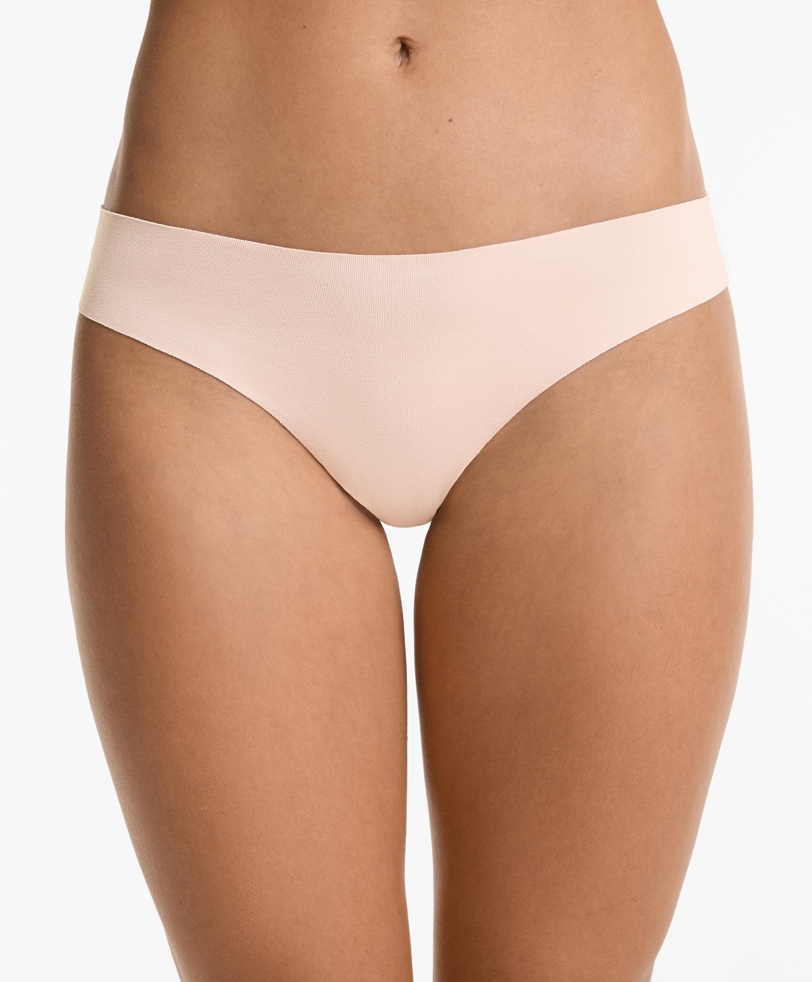 3 invisible cotton blend thong briefs