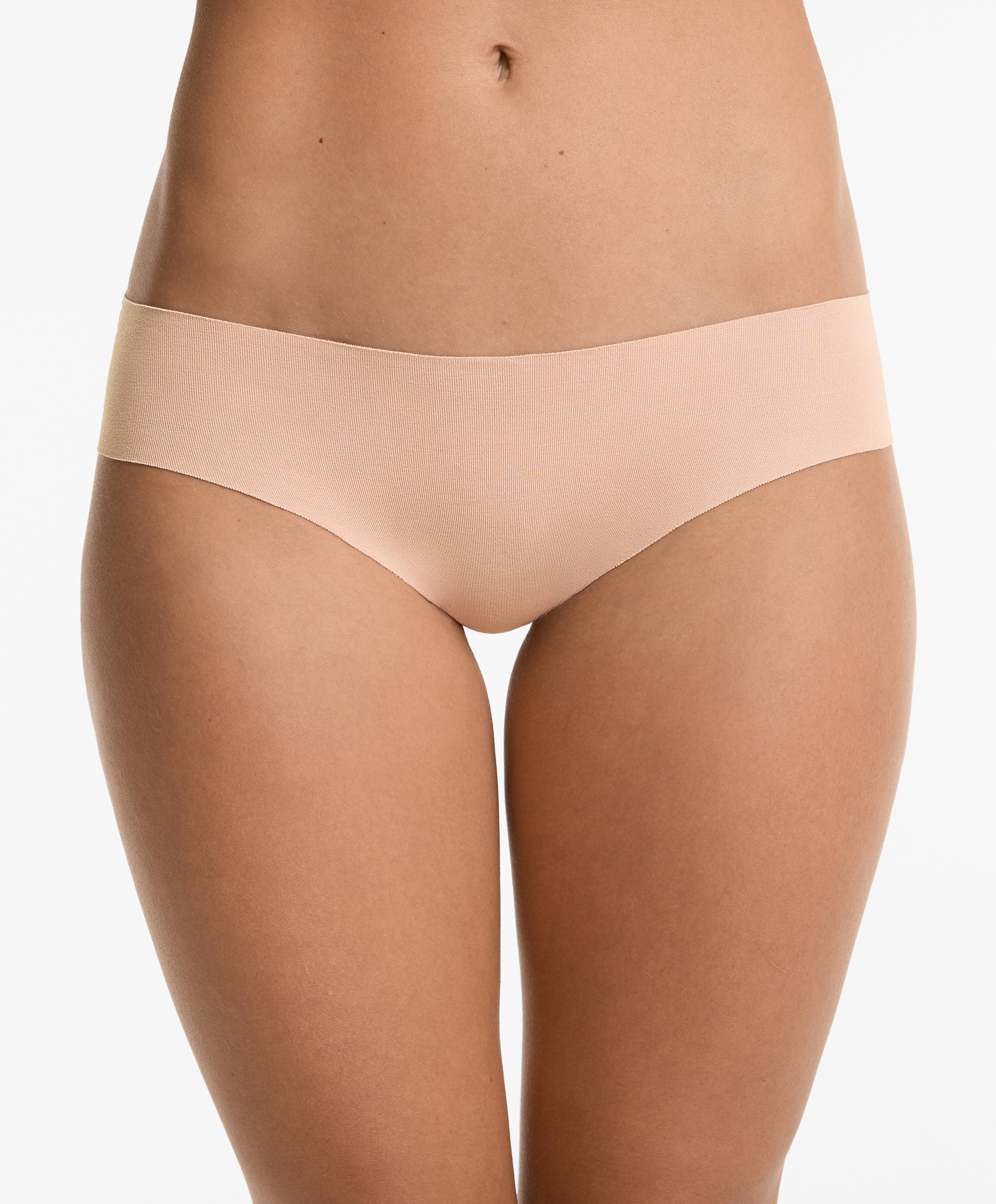 3 invisible cotton blend Brazilian briefs