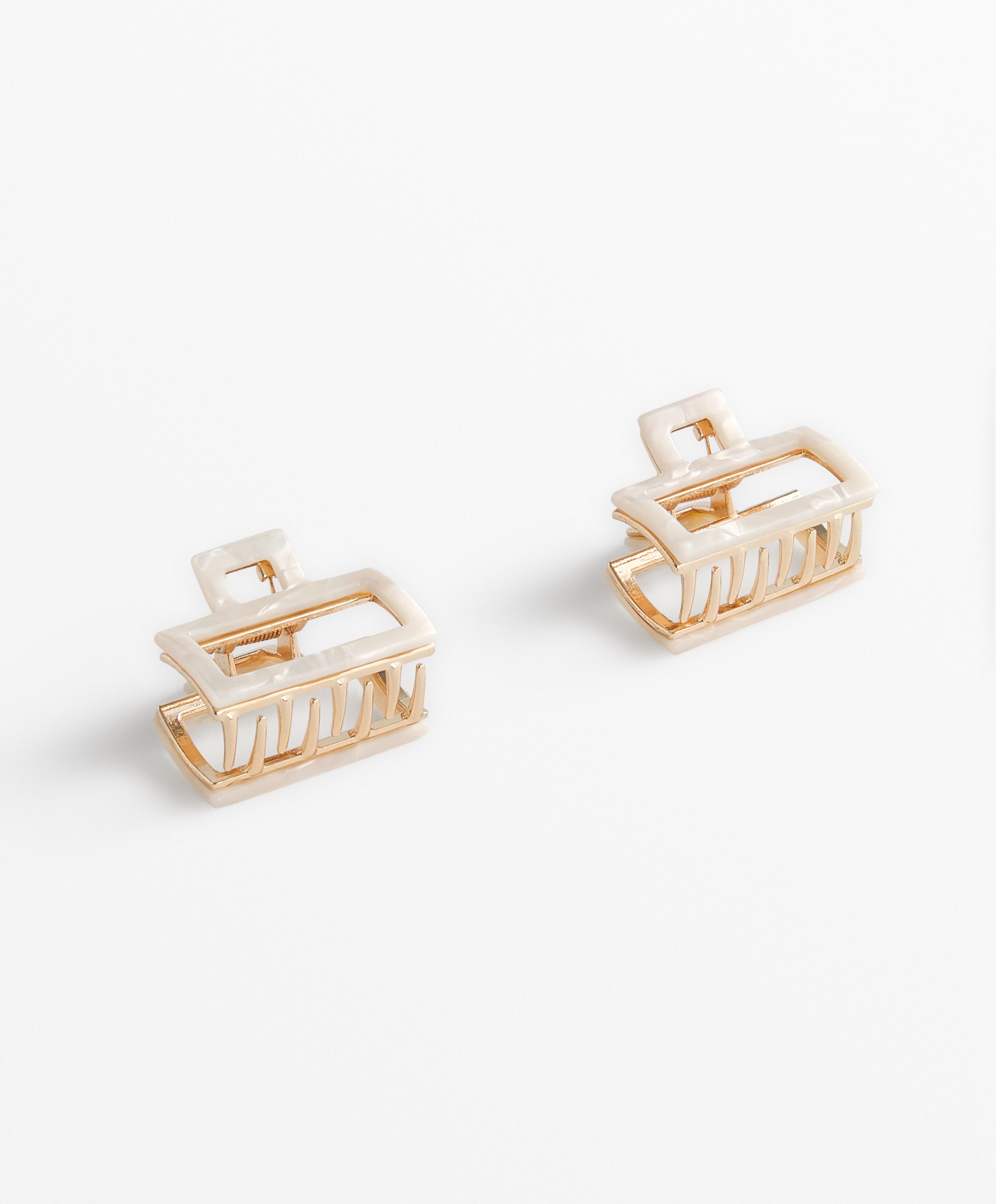 2 square hair clips